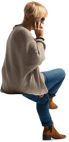 Sitting woman image