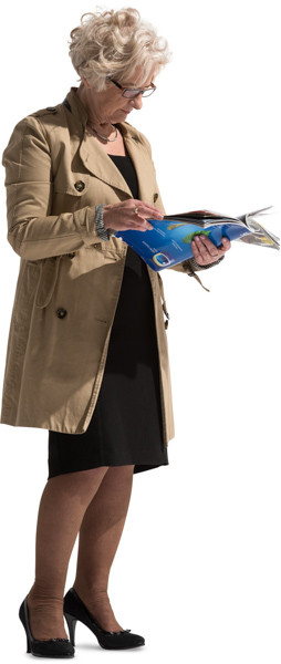 Standing woman with a magazine image