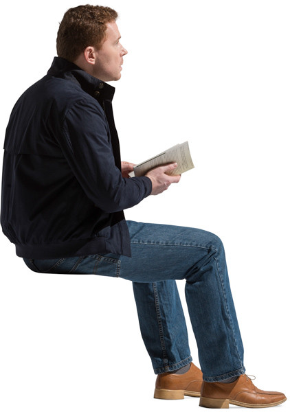 Sitting Man With Book