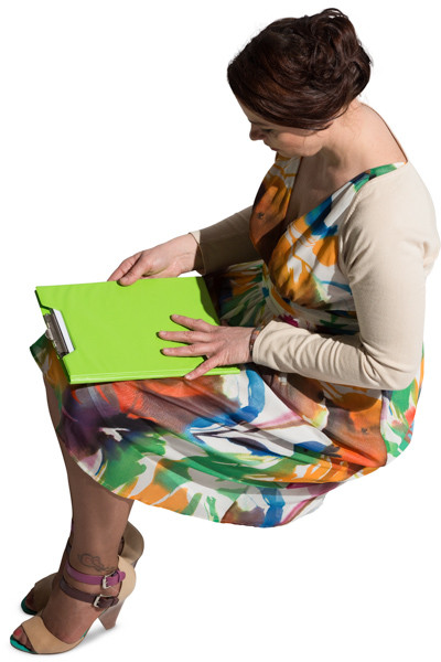 Sitting woman image
