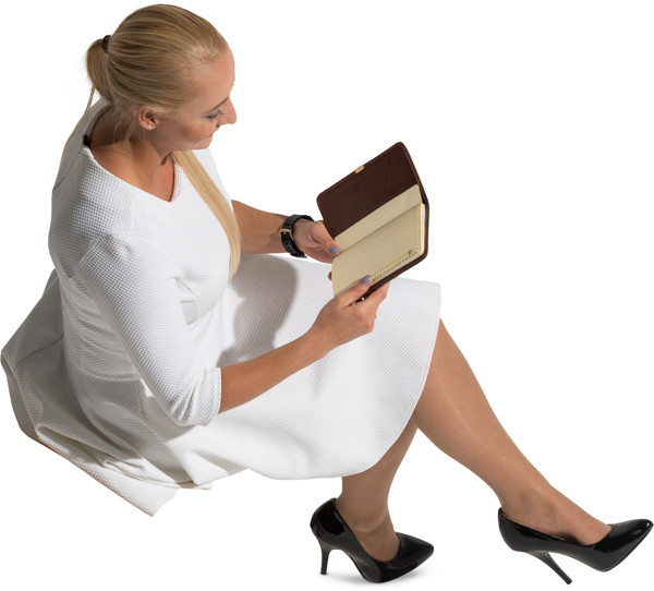 Sitting woman image