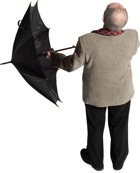 Standing man with umbrella image