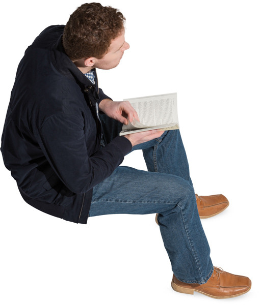 Sitting man with book image