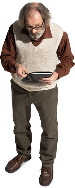 Standing man with tablet image