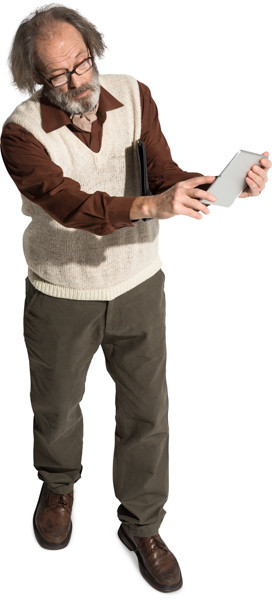 Standing man with tablet image