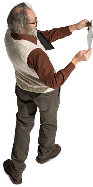 Standing man with tablet image