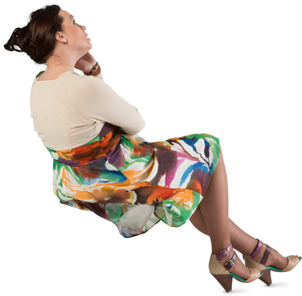 Sitting woman image