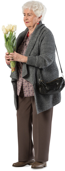 Standing woman with flowers image