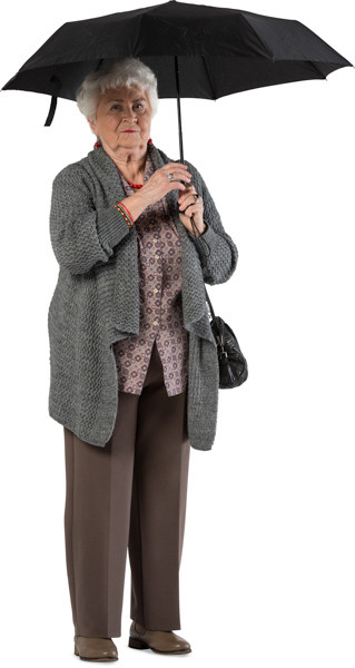 Standing woman with umbrella image