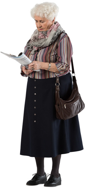 Standing woman with a magazine image