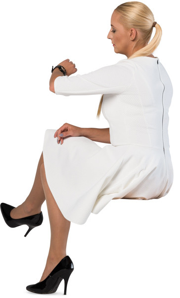 Sitting woman image