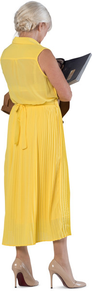 Standing woman with a magazine image