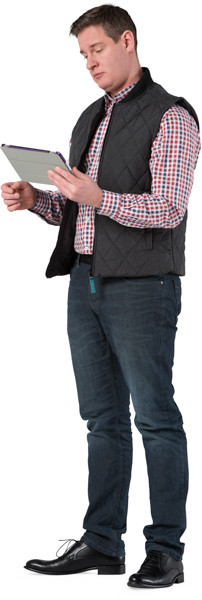Standing man with tablet image