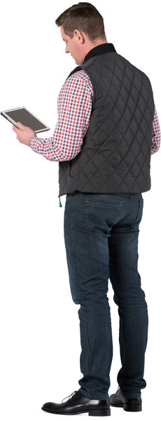 Standing man with tablet image