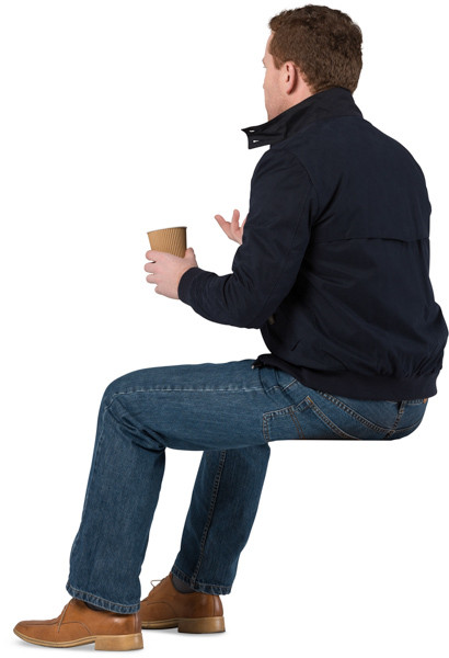 Sitting man image