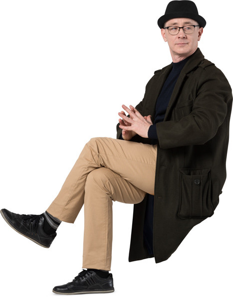 Sitting man image