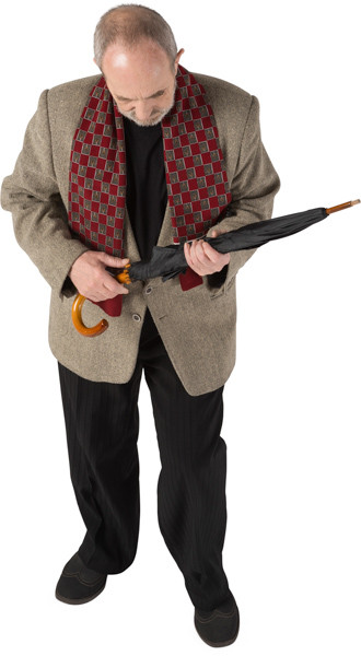Standing man with umbrella image