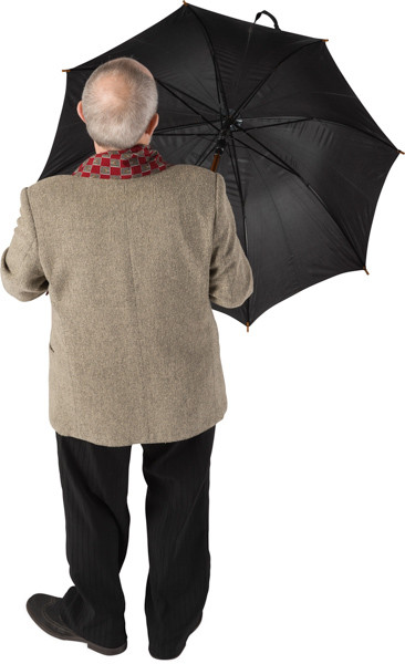 Standing man with umbrella image