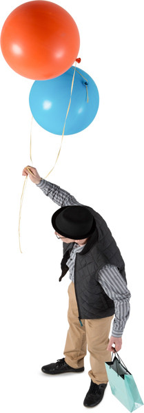 Standing man with balloons image
