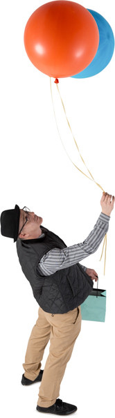 Standing man with balloons image