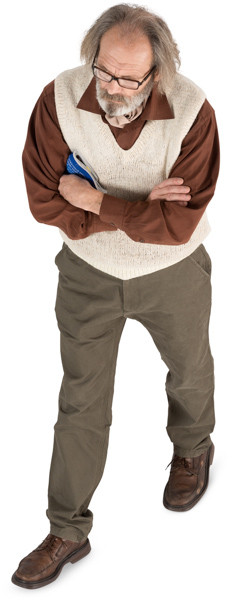 Walking man with a magazine image