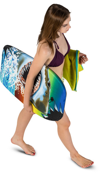 Walking girl with surfboard image