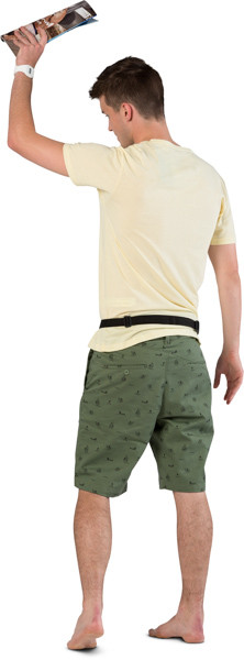 Standing boy with a magazine image