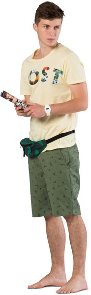 Standing boy with a magazine image