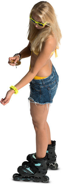 Girl riding on skates image