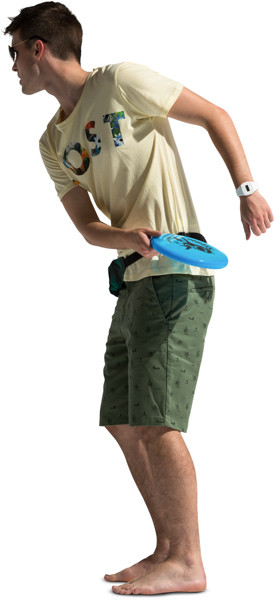 Boy throw a frisbee image