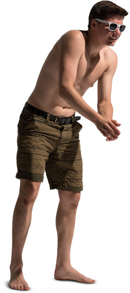 Boy playing volleyball image