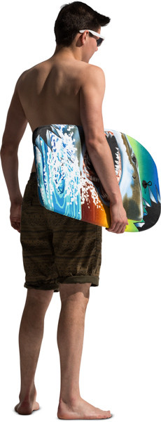 Standing boy with surfboard image