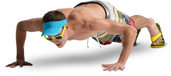 Boy doing push ups image