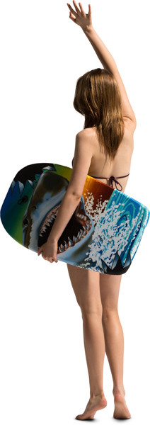Standing girl with surfboard image
