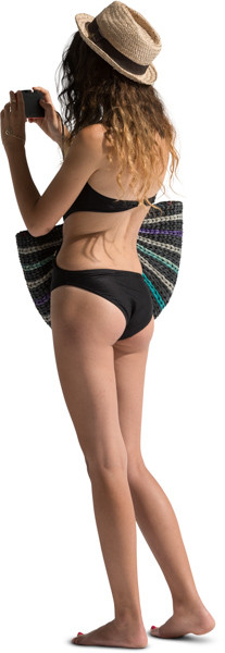 Standing girl taking picture image