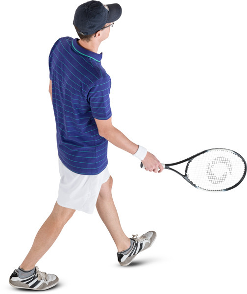 Walking tennis player image