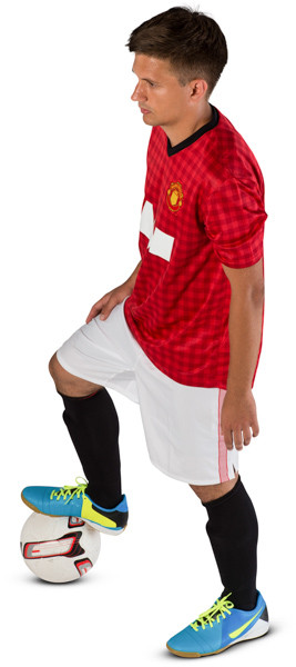 Standing football player with ball image