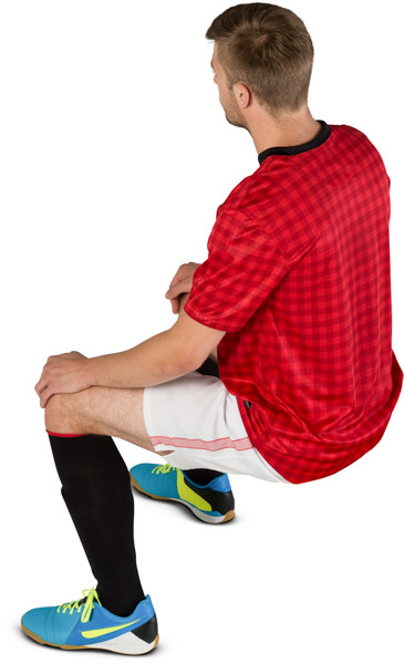 Sitting football player image