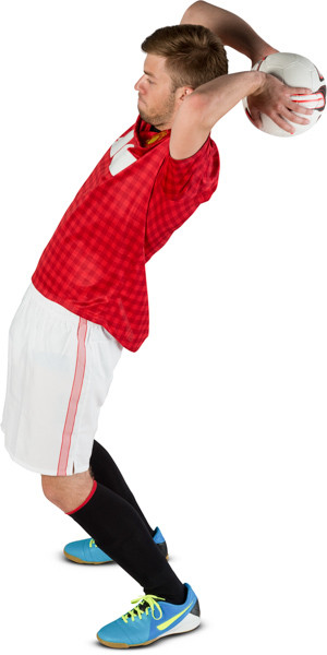 Football player throwing a ball image