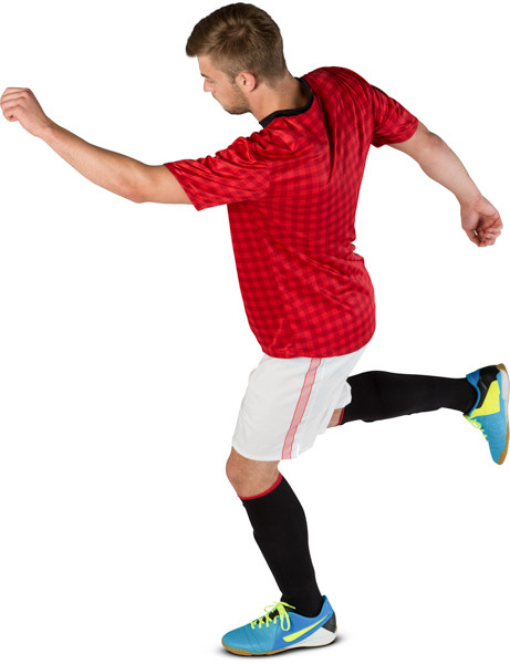 Kicking football player image
