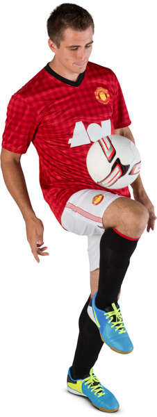 Football player kicking ball image