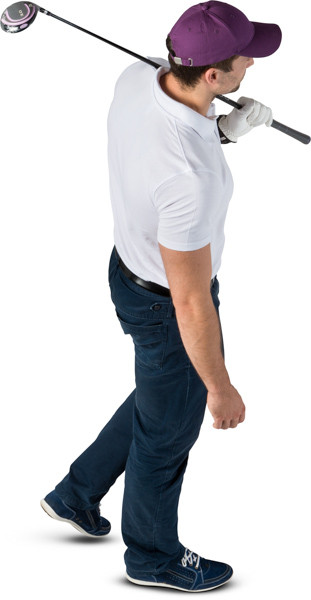 Walking golf player image