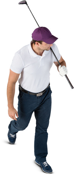 Walking golf player image