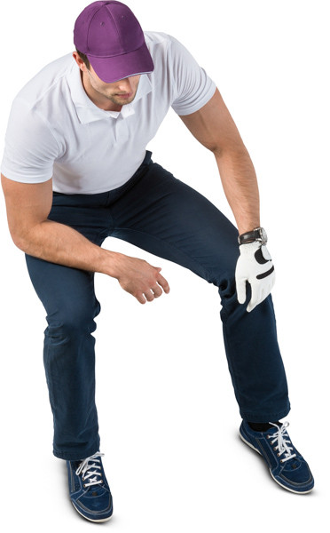 Sitting golf player image
