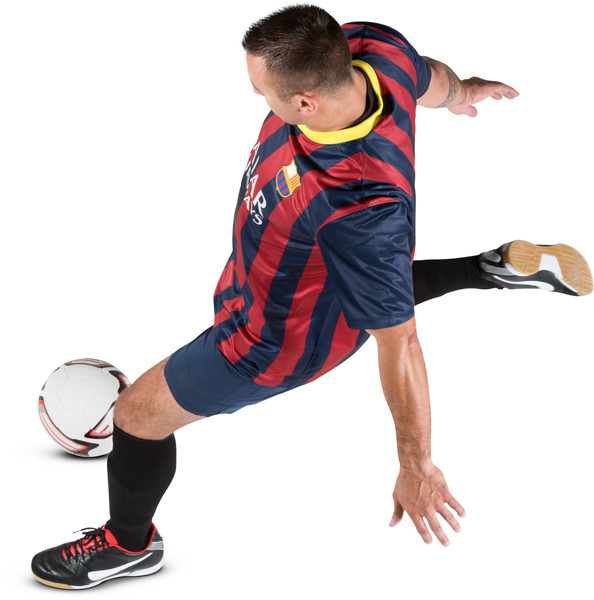 Football player kicking ball image