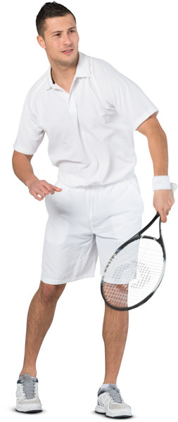 Man playing tennis image