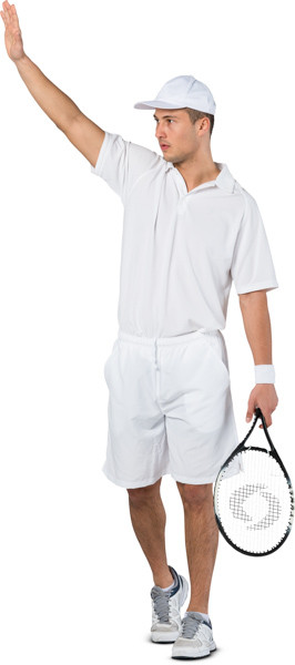 Walking tennis player image