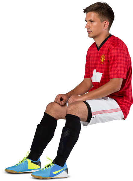 Sitting football player image