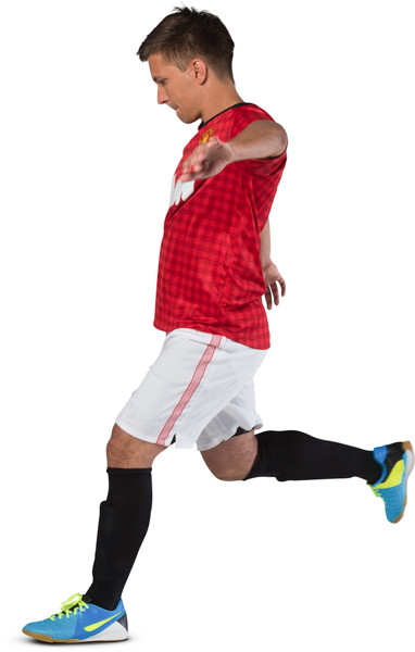 Kicking football player image