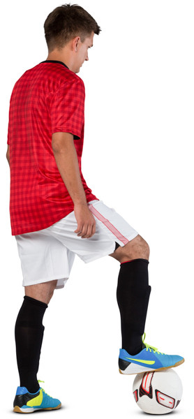 Standing football player with ball image